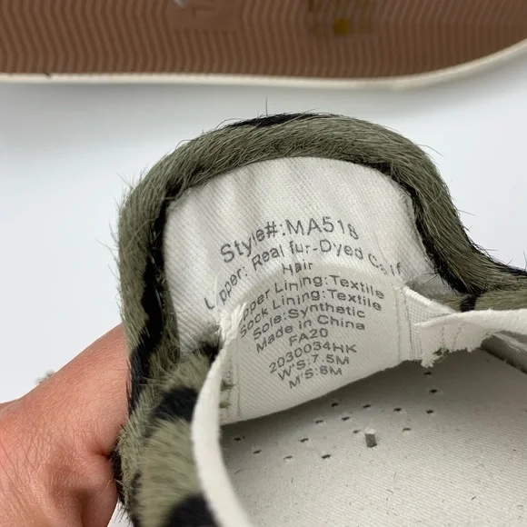 Madewell Sidewalk Slip On Sneakers in Zebra Calf Hair green black - Picture 12 of 12